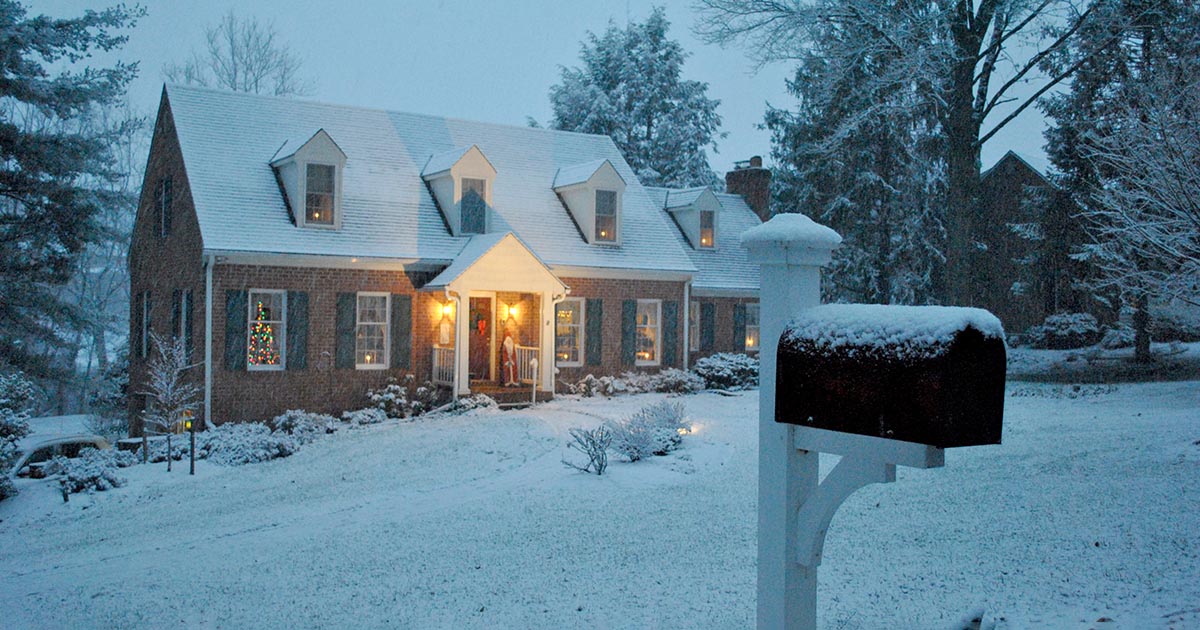 Cozy house in the snow